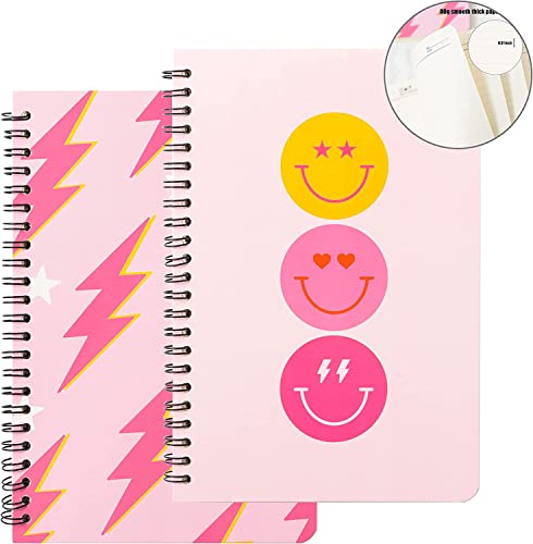 PANTIDE 2Stück A5 Preppy Notizbücher für Teens Mädchen Y2K Rosa Spiral Journal Lächelndes Gesicht Notizbuch Student Belohnung Geburtstag Weihnachten Geschenke Notizblock Tagebuch Schule Büro Zubehör PANTIDE 2Stück A5 Preppy Notizbücher für Teens Mädchen Y2K Rosa Spiral Journal Lächelndes Gesicht Notizbuch Student Belohnung Geburtstag Weihnachten Geschenke Notizblock Tagebuch Schule Büro Zubehör von PANTIDE