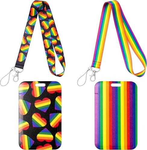 PANTIDE 4pcs Regenbogen-Love Lanyard mit ID-Kartenhaltern: LGBTQ Liebe ist Liebe, Halstuch mit Regenbogen-Kartenhalter für Gay Pride Accessoires und LGBT Party Zubehör PANTIDE 4pcs Regenbogen-Love Lanyard mit ID-Kartenhaltern: LGBTQ Liebe ist Liebe, Halstuch mit Regenbogen-Kartenhalter für Gay Pride Accessoires und LGBT Party Zubehör von PANTIDE