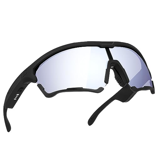 PANTONA Polarisierte Sportbrille, Bluetooth, integrierte Kopfhörer, Mikrofon, UV-Schutz, TR92-Rahmen, schweißfestes Design von PANTONA