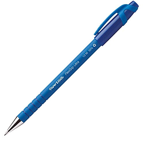 Kugelschreiber, nachfüllbar, mittlere Spitze, blaue Tinte, Kautschuk, mit Kappe, PaperMate Flexgrip von PAPER MATE