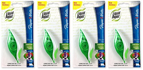 Liquid Papier Dryline Grip Korrekturroller 4-Sets Grün, Weiß von Paper Mate