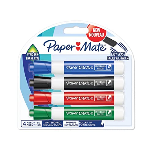 PAPER MATE,Geruchsarme Whiteboard-Marker, Patronenspitze, farblich sortiert, 4 Stück PAPER MATE,Geruchsarme Whiteboard-Marker, Patronenspitze, farblich sortiert, 4 Stück von PAPER MATE