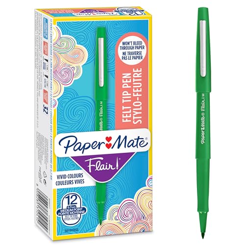 PAPER MATE Flair Filzstifte | mittlere Spitze (0,7 mm) | Magentarot | 12 Stück von PAPER MATE