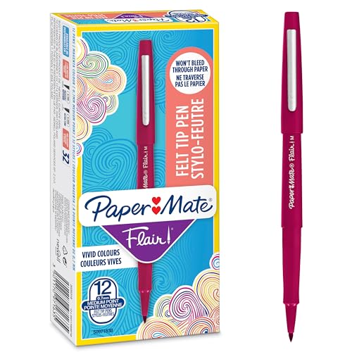 PAPER MATE Flair Filzstifte | mittlere Spitze (0,7 mm) | Grün | 12 Stück von PAPER MATE