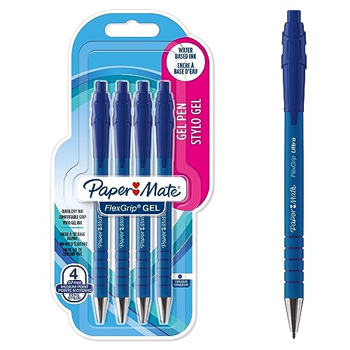 Paper Mate FlexGrip Gelstifte | 0,7 mm | blaue Tinte | 4 Stück von PAPER MATE