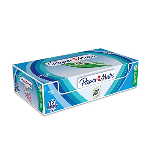 PAPER MATE Liquid Paper DryLine Grip-Korrekturband, sortierte Farben, 12er-Box von PAPER MATE