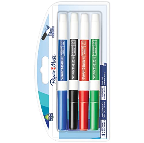 PAPER MATE geruchsarme Whiteboard-Marker | feine Spitze | farblich sortiert | 4 Stück PAPER MATE geruchsarme Whiteboard-Marker | feine Spitze | farblich sortiert | 4 Stück von PAPER MATE