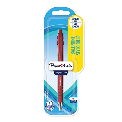 Paper Mate Flexgrip Ultra-Druckkugelschreiber (mittlere Schreibspitze (1,0 mm)) rot von PAPER MATE