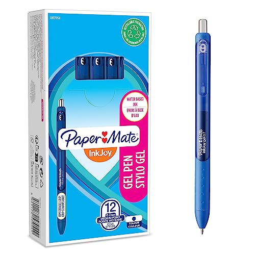 Paper Mate InkJoy Gelstifte | mittlere Spitze (0,7mm) | dunkelblau | 12 Stück von PAPER MATE