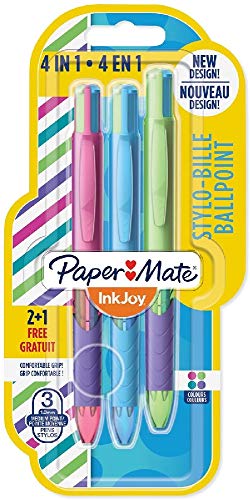 Paper Mate InkJoy Quatro-Kugelschreiber, mittlere Spitze, sortierte FUN-Farben, 2+1-Packung von PAPER MATE