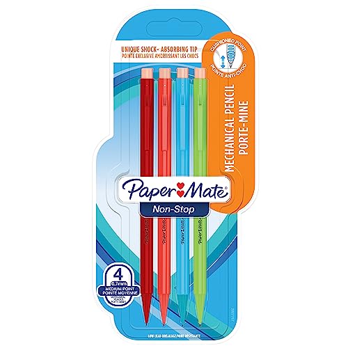 Paper Mate Non Stop-Druckbleistift | 0,7 mm | HB 2 | Schaft in sortierten Neonfarben | 4 Stück Paper Mate Non Stop-Druckbleistift | 0,7 mm | HB 2 | Schaft in sortierten Neonfarben | 4 Stück von PAPER MATE