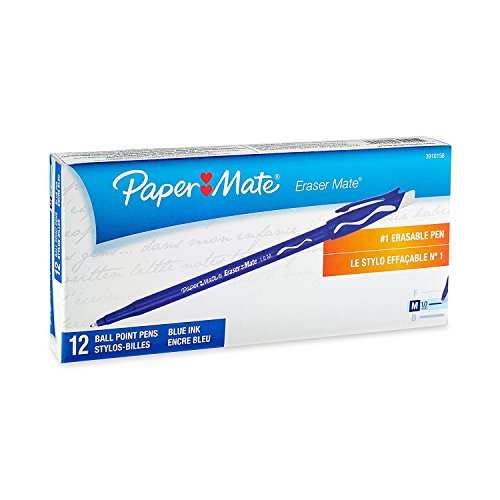 Paper Mate erasermate radierbar Pen, Medium Point, blau, frischen Atem (3910158) von PAPER MATE