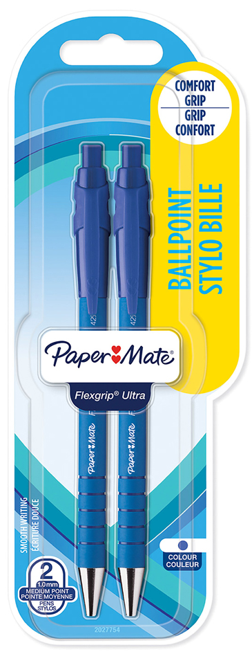 Paper:Mate Druckkugelschreiber FlexGrip Ultra, 2er Blister von PAPER:MATE