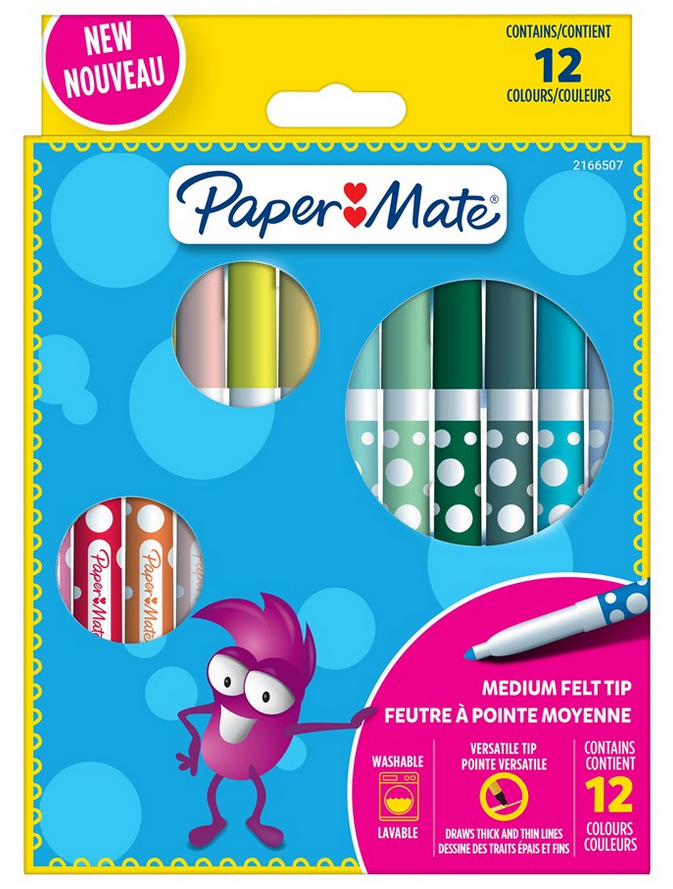 Paper:Mate Fasermaler Kids Colouring, 12er Blister von PAPER:MATE