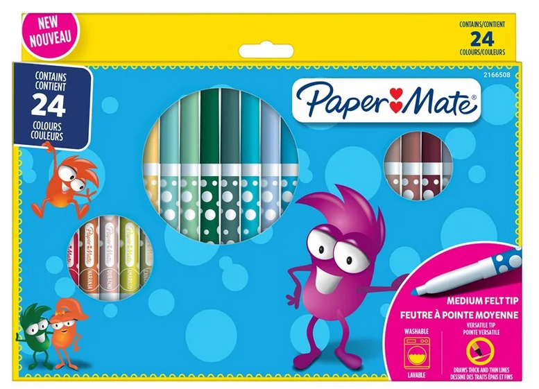 Paper:Mate Fasermaler Kids Colouring, 24er Blister von PAPER:MATE