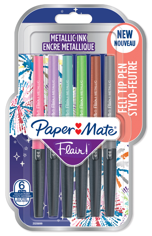 Paper:Mate Faserschreiber Flair METALLIC, 6er Blister von PAPER:MATE