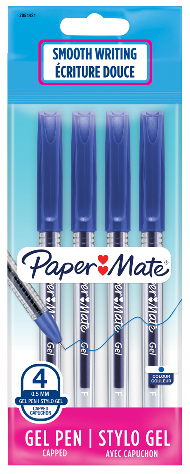 Paper:Mate Gelschreiber Jiffy, blau, 4er Polybag von PAPER:MATE