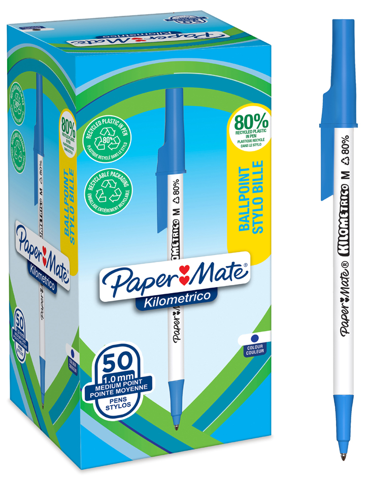 Paper:Mate Kugelschreiber Kilometrico, blau, 50er Box von PAPER:MATE