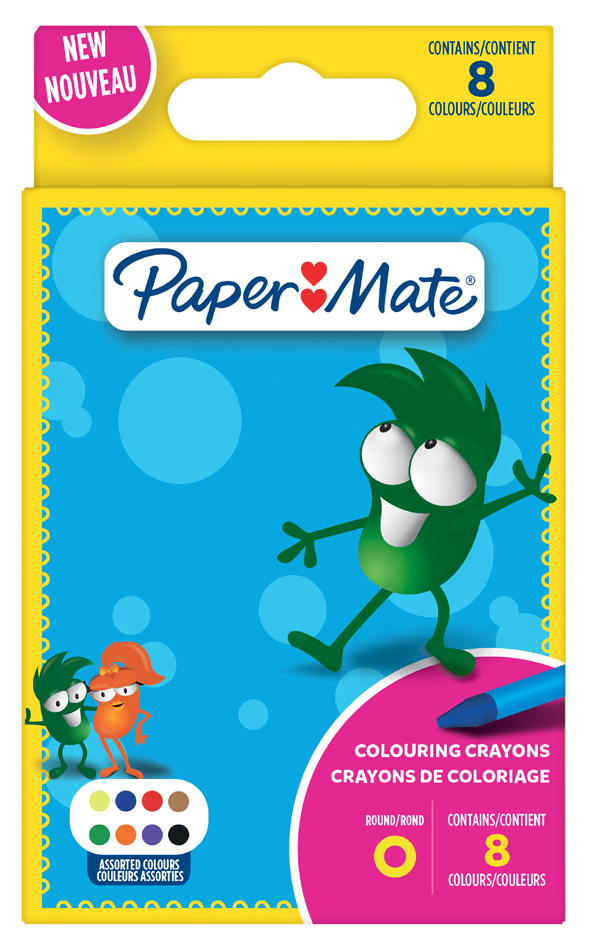 Paper:Mate Wachsmalstifte Kids Colouring, 8er Blister von PAPER:MATE