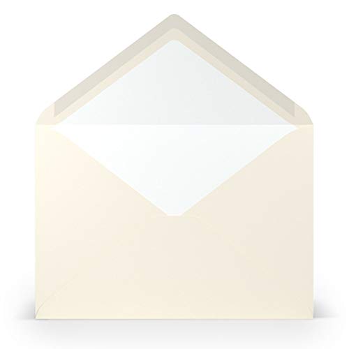 PAPERADO 10 Briefumschläge DIN C5 Ivory gerippt Creme - 100 g/m² Kuvert Ohne Fenster 15,7 x 22,5 cm - Umschläge mit Nassklebung spitzer Klappe von PAPERADO