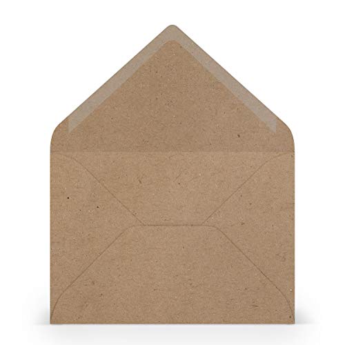 PAPERADO 100 Briefumschläge DIN B6 Kraftpapier - 100 g/m² Kuvert Ohne Fenster 17,8 x 12,5 cm - Umschläge mit Nassklebung spitze Klappe von PAPERADO