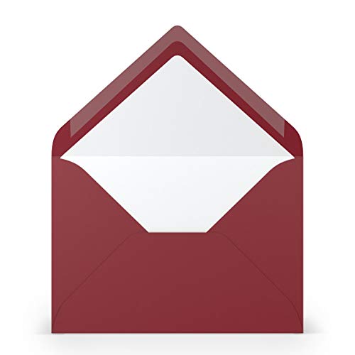 PAPERADO 100 Briefumschläge DIN B6 Rosso gerippt Dunkel-Rot - 100 g/m² Kuvert Ohne Fenster 17,8 x 12,5 cm - Umschläge mit Nassklebung spitze Klappe PAPERADO 100 Briefumschläge DIN B6 Rosso gerippt Dunkel-Rot - 100 g/m² Kuvert Ohne Fenster 17,8 x 12,5 cm - Umschläge mit Nassklebung spitze Klappe von PAPERADO