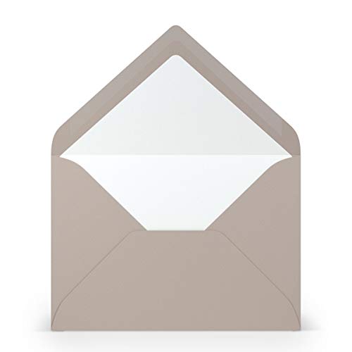 PAPERADO 100 Briefumschläge DIN B6 Taupe gerippt Hell-Braun Schlamm - 100 g/m² Kuvert Ohne Fenster 17,8 x 12,5 cm - Umschläge mit Nassklebung spitze Klappe PAPERADO 100 Briefumschläge DIN B6 Taupe gerippt Hell-Braun Schlamm - 100 g/m² Kuvert Ohne Fenster 17,8 x 12,5 cm - Umschläge mit Nassklebung spitze Klappe von PAPERADO