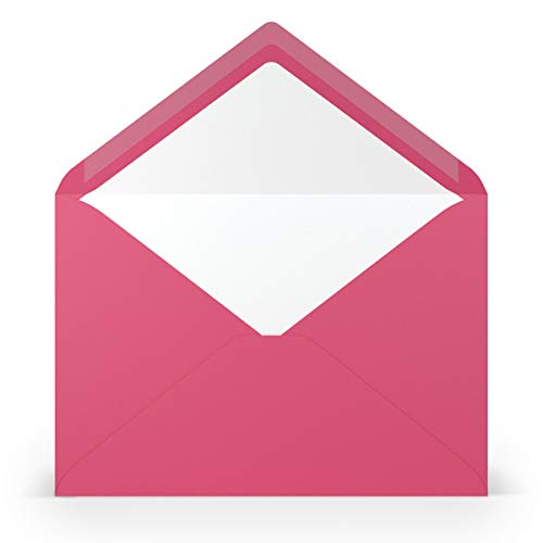 PAPERADO 100 Briefumschläge DIN C5 Fuchsia gerippt Magenta Pink - 100 g/m² Kuvert Ohne Fenster 15,7 x 22,5 cm - Umschläge mit Nassklebung spitzer Klappe von PAPERADO