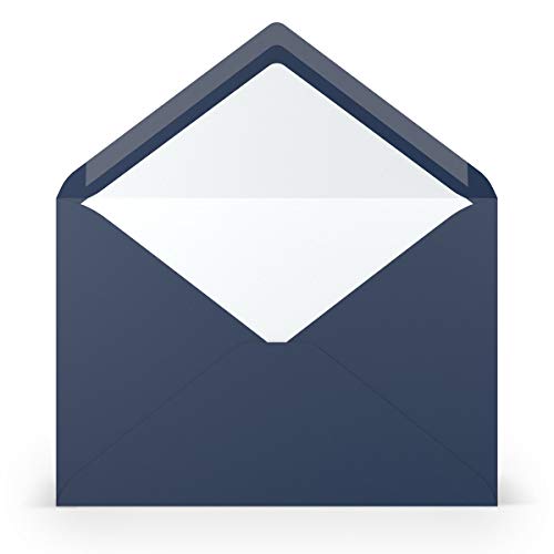 PAPERADO 100 Briefumschläge DIN C5 Jeans gerippt Dunkel-Blau - 100 g/m² Kuvert Ohne Fenster 15,7 x 22,5 cm - Umschläge mit Nassklebung spitzer Klappe von PAPERADO