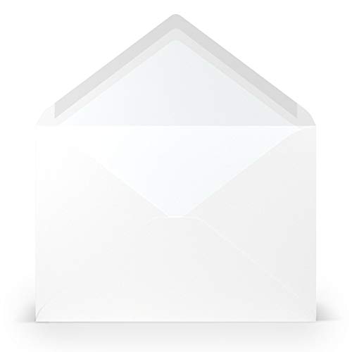 PAPERADO 100 Briefumschläge DIN C5 Weiß gerippt - 100 g/m² Kuvert Ohne Fenster 15,7 x 22,5 cm - Umschläge mit Nassklebung spitzer Klappe von PAPERADO