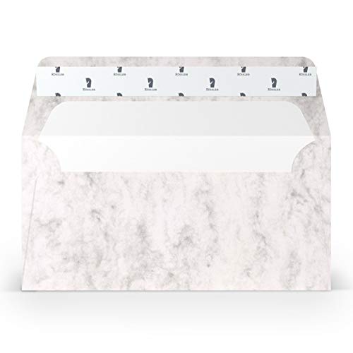 PAPERADO 100 Briefumschläge DIN lang/DL Haftklebung mit Seidenfutter - Grau Marmora Marmor Weiß - 100 g/m² Kuvert ohne Fenster 22 x 11 cm - Umschläge mit Haftklebung breite Klappe PAPERADO 100 Briefumschläge DIN lang/DL Haftklebung mit Seidenfutter - Grau Marmora Marmor Weiß - 100 g/m² Kuvert ohne Fenster 22 x 11 cm - Umschläge mit Haftklebung breite Klappe von PAPERADO