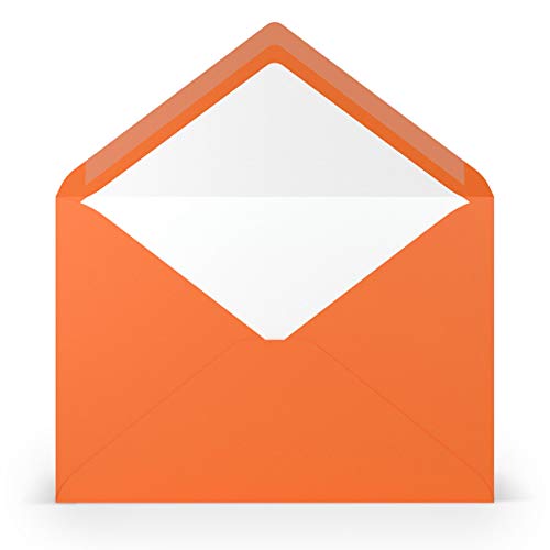 PAPERADO 150 Briefumschläge DIN C5 Orange gerippt - 100 g/m² Kuvert Ohne Fenster 15,7 x 22,5 cm - Umschläge mit Nassklebung spitzer Klappe von PAPERADO