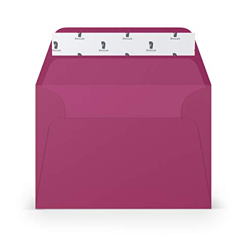 PAPERADO 150 Briefumschläge DIN C6 Haftklebung mit Seidenfutter Amarena gerippt Magenta Violett - 100 g/m² Kuvert ohne Fenster 11,4 x 16,2 cm - Umschläge mit breiter Verschlussklappe PAPERADO 150 Briefumschläge DIN C6 Haftklebung mit Seidenfutter Amarena gerippt Magenta Violett - 100 g/m² Kuvert ohne Fenster 11,4 x 16,2 cm - Umschläge mit breiter Verschlussklappe von PAPERADO