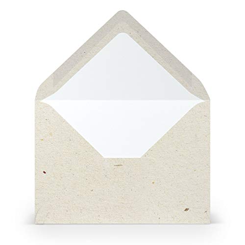 PAPERADO 150 Briefumschläge Terra Vanilla Creme Beige - 100 g/m² Kuvert Ohne Fenster 11,4 x 16,2 cm - Umschläge mit Nassklebung spitze Klappe von PAPERADO