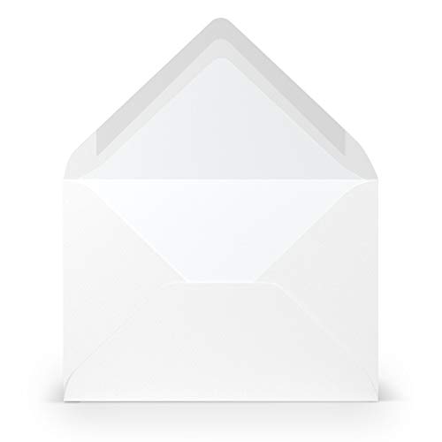 PAPERADO 150 Briefumschläge Weiß gerippt - 100 g/m² Kuvert Ohne Fenster 11,4 x 16,2 cm - Umschläge mit Nassklebung spitze Klappe von PAPERADO