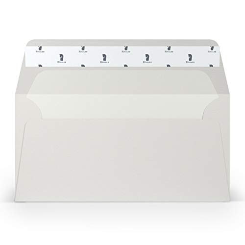PAPERADO 25 Briefumschläge DIN lang/DL Haftklebung mit Seidenfutter - Eisgrau gerippt Hell-Grau - 100 g/m² Kuvert ohne Fenster 22 x 11 cm - Umschläge mit Haftklebung breite Klappe PAPERADO 25 Briefumschläge DIN lang/DL Haftklebung mit Seidenfutter - Eisgrau gerippt Hell-Grau - 100 g/m² Kuvert ohne Fenster 22 x 11 cm - Umschläge mit Haftklebung breite Klappe von PAPERADO