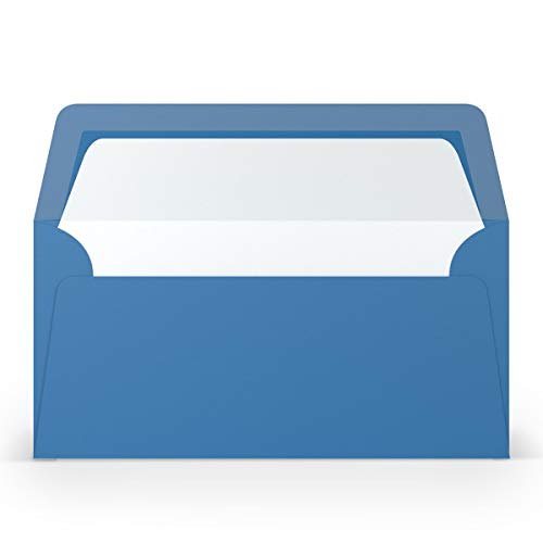 PAPERADO 25 Briefumschläge DIN lang/DL - Stahlblau gerippt Royal-Blau - 100 g/m² Kuvert ohne Fenster 22 x 11 cm - Umschläge mit Nassklebung gerader Klappe PAPERADO 25 Briefumschläge DIN lang/DL - Stahlblau gerippt Royal-Blau - 100 g/m² Kuvert ohne Fenster 22 x 11 cm - Umschläge mit Nassklebung gerader Klappe von PAPERADO
