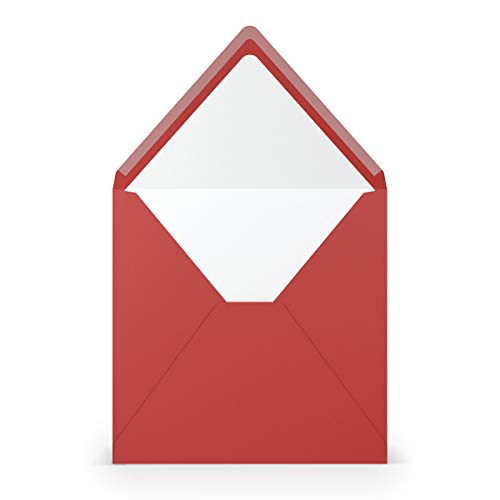 PAPERADO 25 Briefumschläge quadratisch Tomate gerippt Rot - 100 g/m² Kuvert Ohne Fenster 16,4 x 16,4 cm - Hochzeits Umschläge mit Nassklebung spitzer Klappe PAPERADO 25 Briefumschläge quadratisch Tomate gerippt Rot - 100 g/m² Kuvert Ohne Fenster 16,4 x 16,4 cm - Hochzeits Umschläge mit Nassklebung spitzer Klappe von PAPERADO