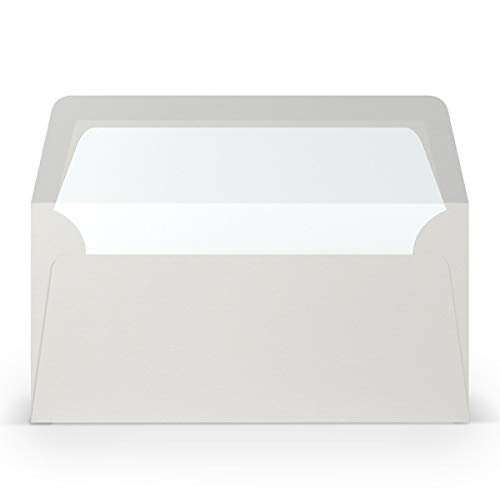 PAPERADO 300 Briefumschläge DIN lang/DL - Eisgrau gerippt Hell-Grau - 100 g/m² Kuvert ohne Fenster 22 x 11 cm - Umschläge mit Nassklebung gerader Klappe von PAPERADO