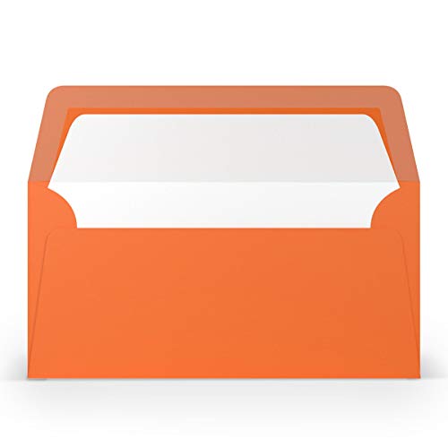 PAPERADO 400 Briefumschläge DIN lang/DL - Orange gerippt - 100 g/m² Kuvert ohne Fenster 22 x 11 cm - Umschläge mit Nassklebung gerader Klappe PAPERADO 400 Briefumschläge DIN lang/DL - Orange gerippt - 100 g/m² Kuvert ohne Fenster 22 x 11 cm - Umschläge mit Nassklebung gerader Klappe von PAPERADO