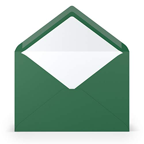 PAPERADO 50 Briefumschläge DIN C5 Tannengrün gerippt Dunkel-Grün - 100 g/m² Kuvert Ohne Fenster 15,7 x 22,5 cm - Umschläge mit Nassklebung spitzer Klappe PAPERADO 50 Briefumschläge DIN C5 Tannengrün gerippt Dunkel-Grün - 100 g/m² Kuvert Ohne Fenster 15,7 x 22,5 cm - Umschläge mit Nassklebung spitzer Klappe von PAPERADO