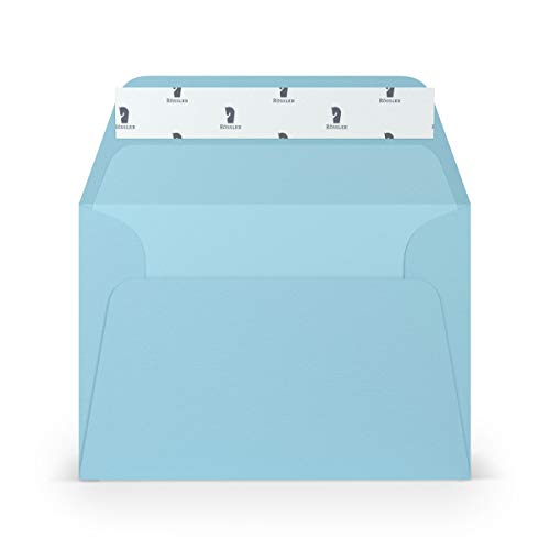 PAPERADO 50 Briefumschläge DIN C6 Haftklebung mit Seidenfutter Aqua gerippt Hell-Blau - 100 g/m² Kuvert ohne Fenster 11,4 x 16,2 cm - Umschläge mit breiter Verschlussklappe PAPERADO 50 Briefumschläge DIN C6 Haftklebung mit Seidenfutter Aqua gerippt Hell-Blau - 100 g/m² Kuvert ohne Fenster 11,4 x 16,2 cm - Umschläge mit breiter Verschlussklappe von PAPERADO