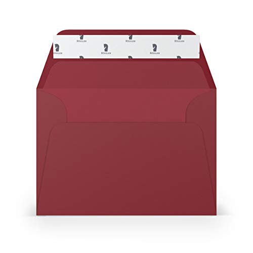 PAPERADO 50 Briefumschläge DIN C6 Haftklebung mit Seidenfutter Rosso gerippt Dunkel-Rot - 100 g/m² Kuvert ohne Fenster 11,4 x 16,2 cm - Umschläge mit breiter Verschlussklappe PAPERADO 50 Briefumschläge DIN C6 Haftklebung mit Seidenfutter Rosso gerippt Dunkel-Rot - 100 g/m² Kuvert ohne Fenster 11,4 x 16,2 cm - Umschläge mit breiter Verschlussklappe von PAPERADO