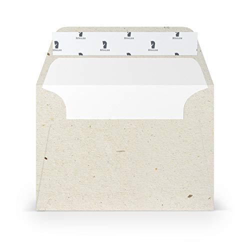 PAPERADO 50 Briefumschläge DIN C6 Haftklebung mit Seidenfutter Terra Vanilla Creme Beige - 100 g/m² Kuvert ohne Fenster 11,4 x 16,2 cm - Umschläge mit breiter Verschlussklappe von PAPERADO