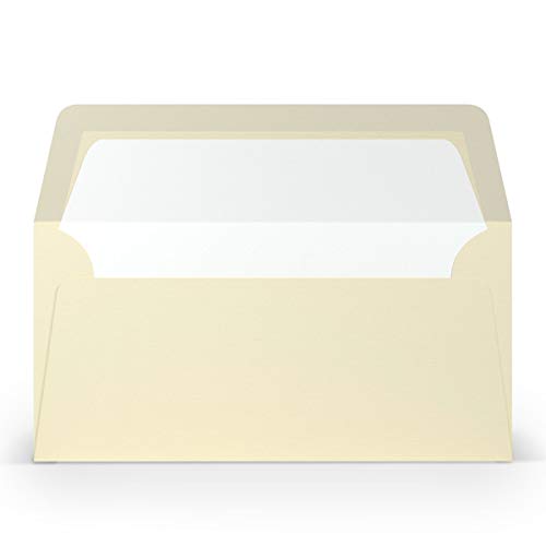 PAPERADO 50 Briefumschläge DIN lang/DL - Chamois gerippt Creme Beige - 100 g/m² Kuvert ohne Fenster 22 x 11 cm - Umschläge mit Nassklebung gerader Klappe PAPERADO 50 Briefumschläge DIN lang/DL - Chamois gerippt Creme Beige - 100 g/m² Kuvert ohne Fenster 22 x 11 cm - Umschläge mit Nassklebung gerader Klappe von PAPERADO