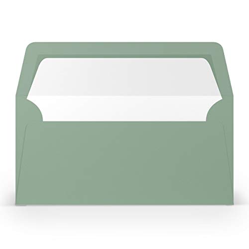 PAPERADO 50 Briefumschläge DIN lang/DL - Eucalyptus gerippt - 100 g/m² Kuvert ohne Fenster 22 x 11 cm - Umschläge mit Nassklebung gerader Klappe PAPERADO 50 Briefumschläge DIN lang/DL - Eucalyptus gerippt - 100 g/m² Kuvert ohne Fenster 22 x 11 cm - Umschläge mit Nassklebung gerader Klappe von PAPERADO