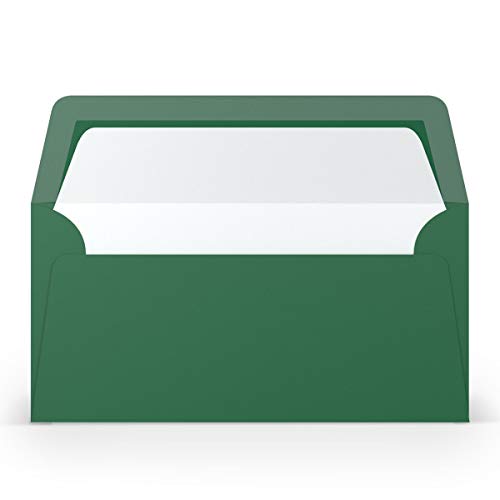 PAPERADO 50 Briefumschläge DIN lang/DL - Tannengrün gerippt Dunkel-Grün - 100 g/m² Kuvert ohne Fenster 22 x 11 cm - Umschläge mit Nassklebung gerader Klappe PAPERADO 50 Briefumschläge DIN lang/DL - Tannengrün gerippt Dunkel-Grün - 100 g/m² Kuvert ohne Fenster 22 x 11 cm - Umschläge mit Nassklebung gerader Klappe von PAPERADO