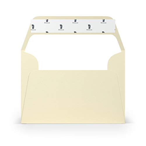 PAPERADO 500 Briefumschläge DIN C6 Haftklebung mit Seidenfutter Chamois gerippt Creme Beige - 100 g/m² Kuvert ohne Fenster 11,4 x 16,2 cm - Umschläge mit breiter Verschlussklappe von PAPERADO