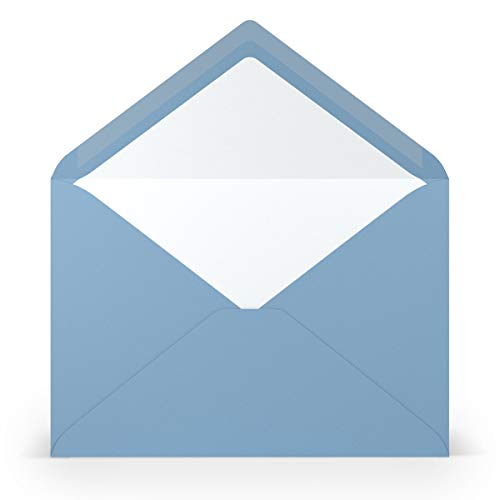 PAPERADO 75 Briefumschläge DIN C5 Dunkelblau gerippt Hell-Blau - 100 g/m² Kuvert Ohne Fenster 15,7 x 22,5 cm - Umschläge mit Nassklebung spitzer Klappe von PAPERADO
