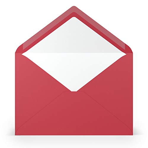 PAPERADO 75 Briefumschläge DIN C5 Rot gerippt - 100 g/m² Kuvert Ohne Fenster 15,7 x 22,5 cm - Umschläge mit Nassklebung spitzer Klappe von PAPERADO
